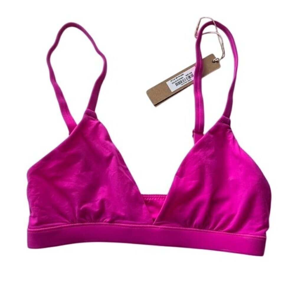 NWT SKIMS XXS Fits Everybody Triangle Plunge Wireless Bralette Fuchsia Pink